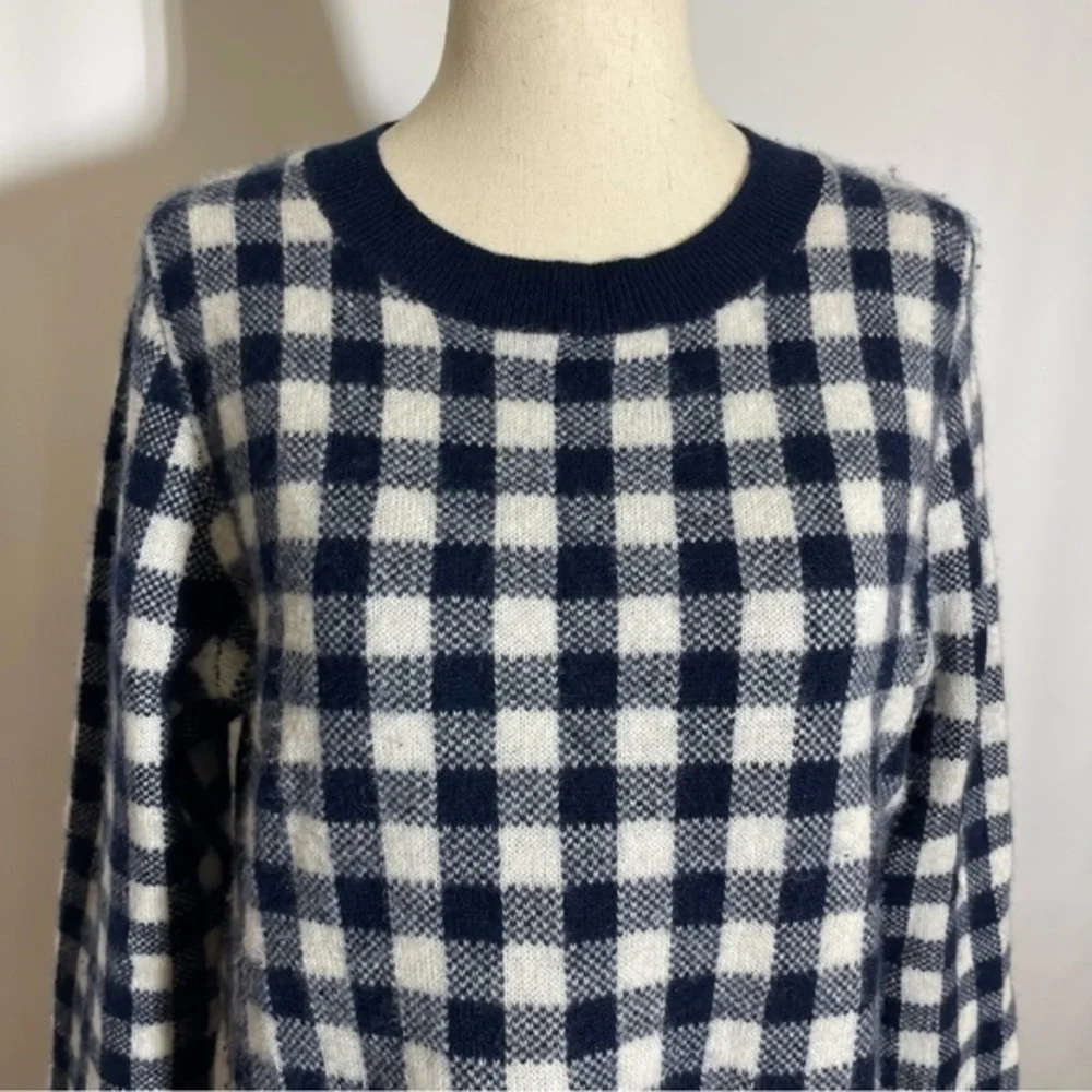 J.Crew • Gingham Checkered Cashmere Sweater S ASO Wednesday Addams